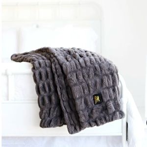 Minky Couture Hugs Travel blanket charcoal Brand New